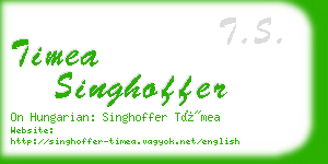 timea singhoffer business card